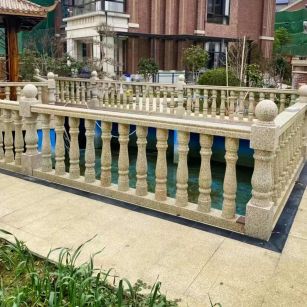 拉萨黄金麻花岗岩石材栏杆，扶手，将军柱，花瓶柱