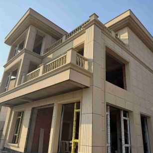 拉萨 黄金麻花岗岩石材荔枝面外墙干挂效果展示