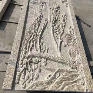 拉萨 黄金麻雕刻板浮雕迎客松