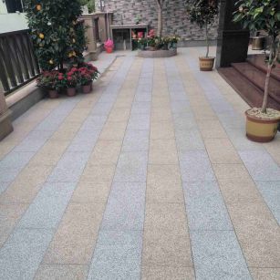 拉萨 黄金麻白麻荔枝面庭院铺装展示