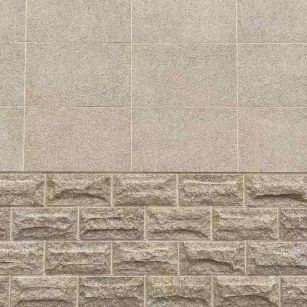 拉萨 黄金麻自然面蘑菇石配荔枝面干挂