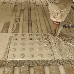 拉萨 芝麻白花岗岩石材盲人石、盲道石、盲点石