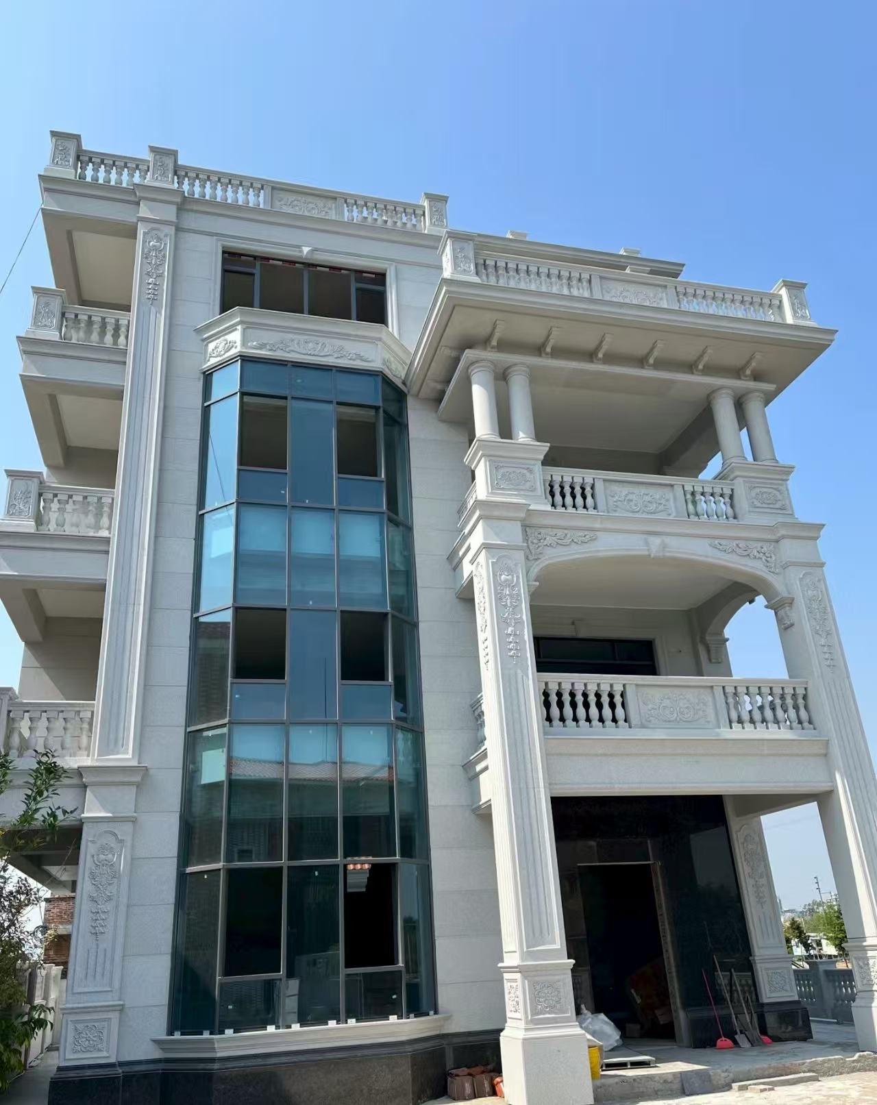 拉萨 白麻花岗岩别墅外墙干挂效果展示