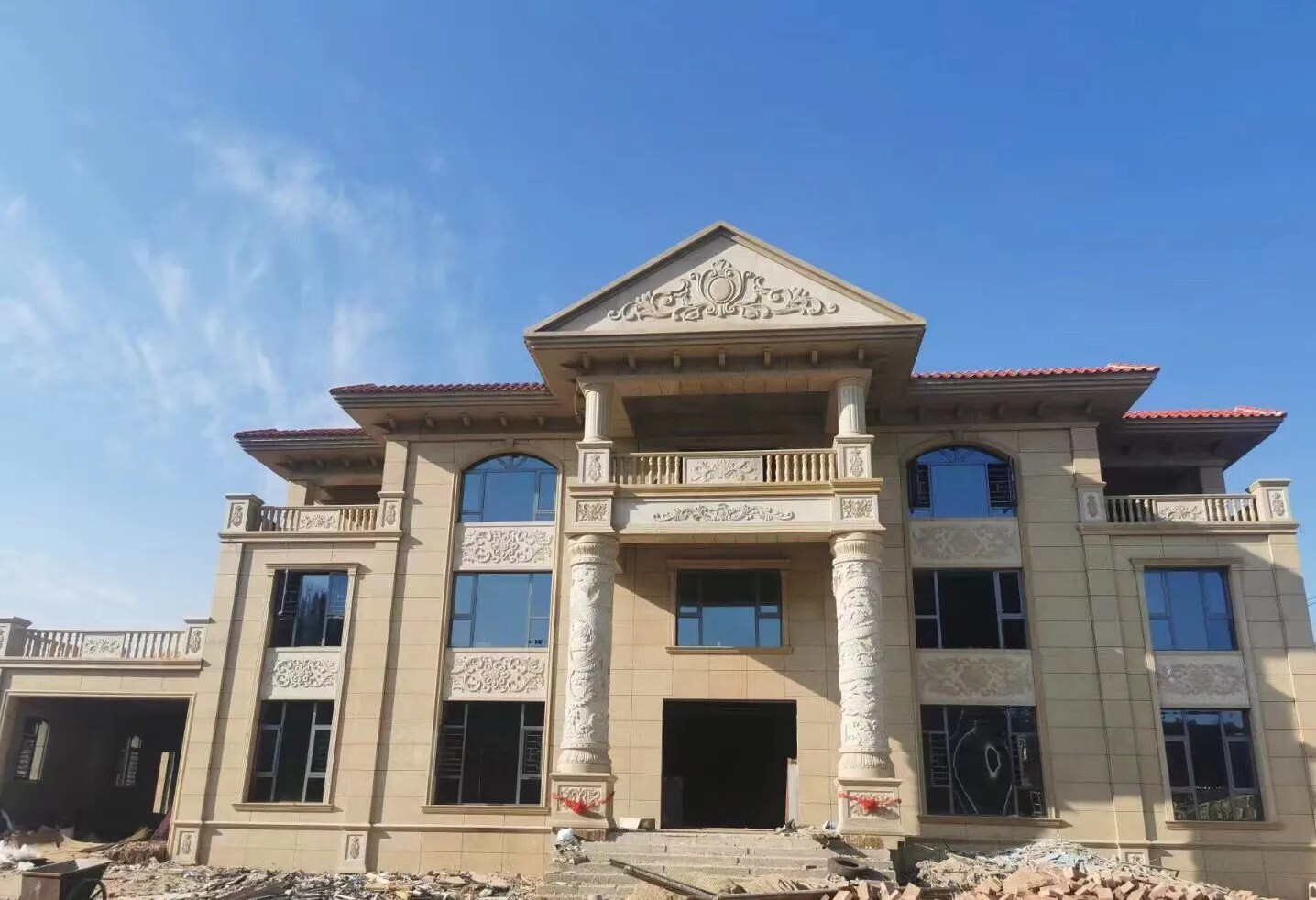 拉萨 黄金麻花岗岩别墅外墙干挂