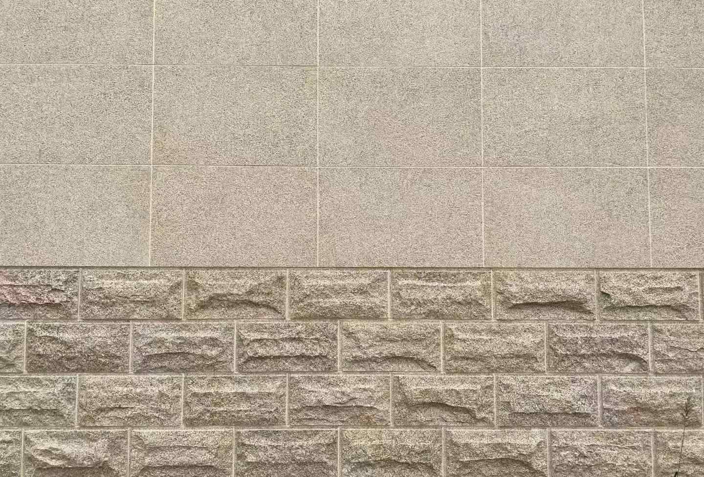 拉萨 黄金麻自然面蘑菇石配荔枝面干挂