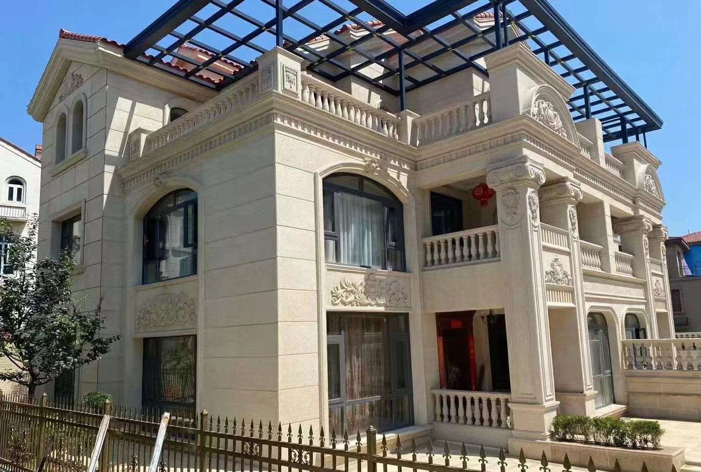 拉萨 黄金麻花岗岩荔枝面别墅外墙干挂