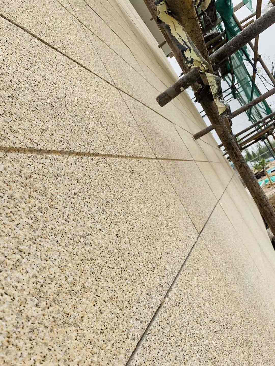 拉萨 黄金麻花岗岩荔枝面外墙干挂石材效果示例